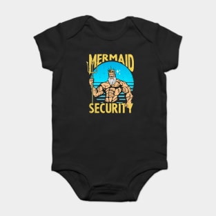 mermaid security - funny merman and mermaid dad Baby Bodysuit